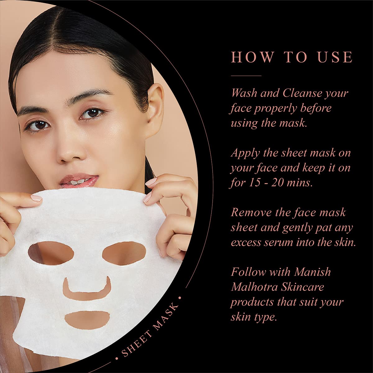 Manish Malhotra Sheet Mask | Tulsi & Ginger | Purifying & Refreshing Skincare.