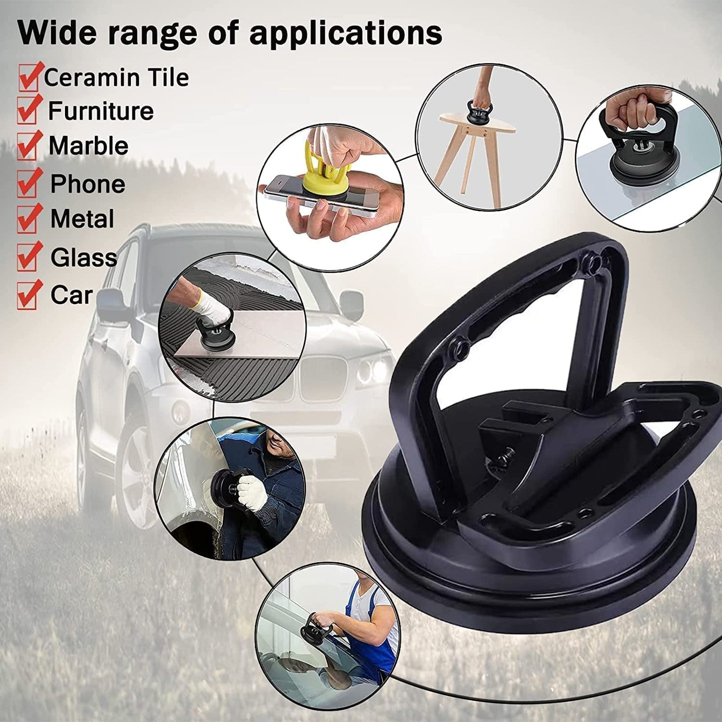 Sounce Car Dent Remover Puller: Professional-Grade Suction Cup Tool for Automotive Repair and Object Lifting