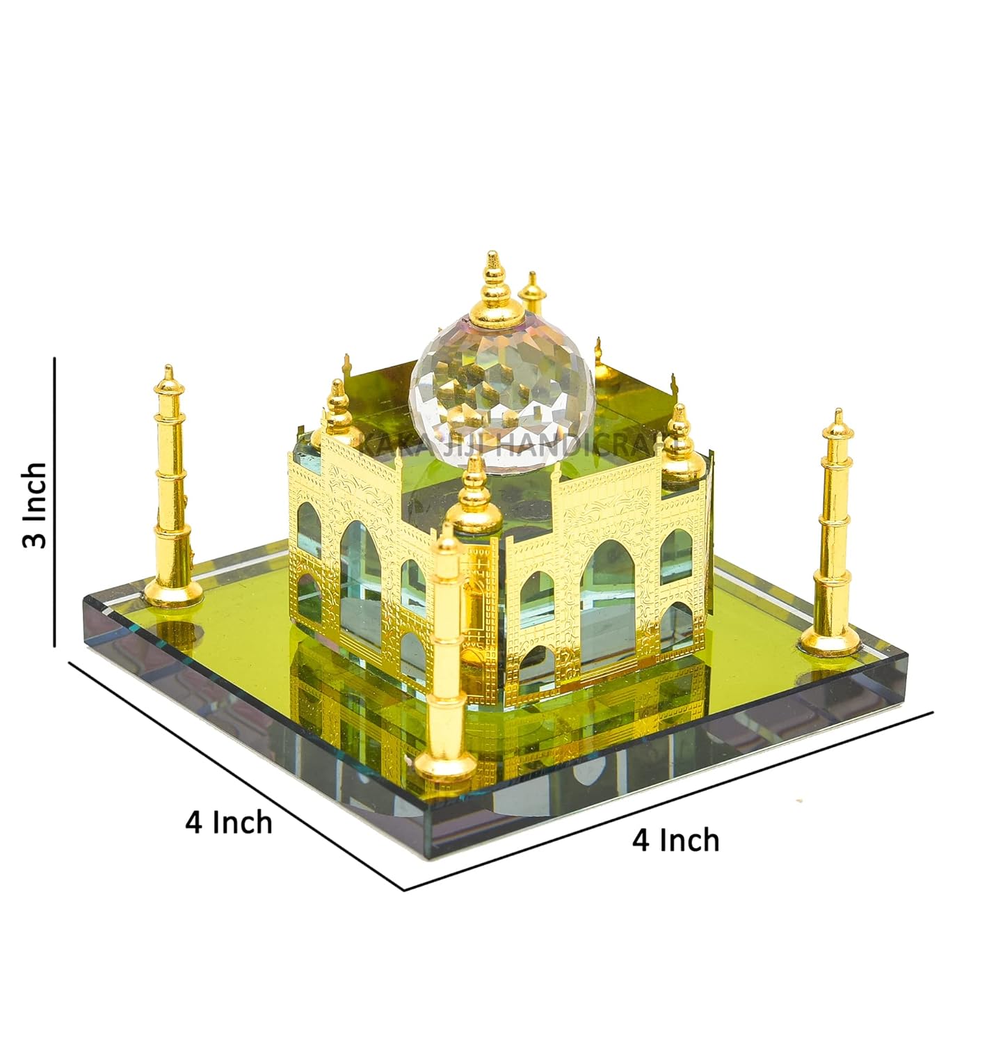 Handicraft Crystal Taj Mahal Miniature | Elegant Home & Office Decor Showpiece