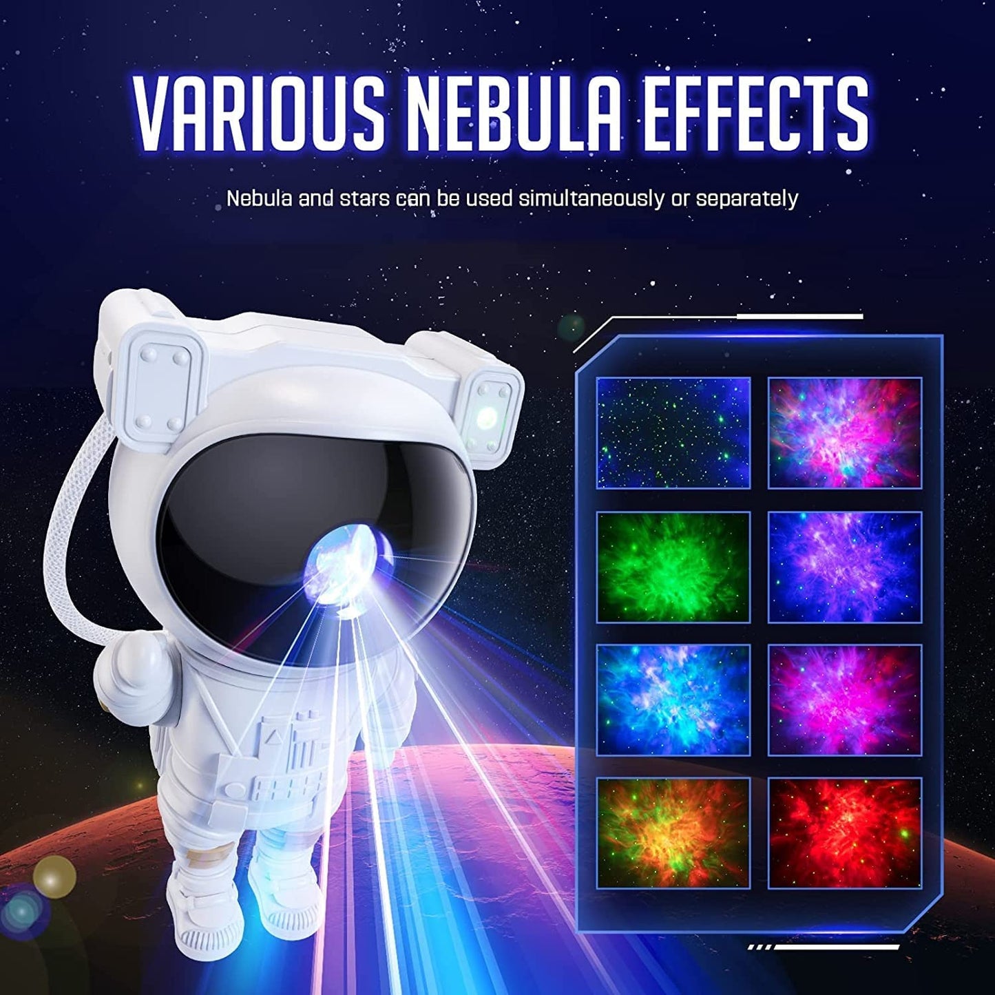 Astronaut Galaxy Projector | 360° Adjustable Nebula Night Light with Remote Control for Bedroom & Parties