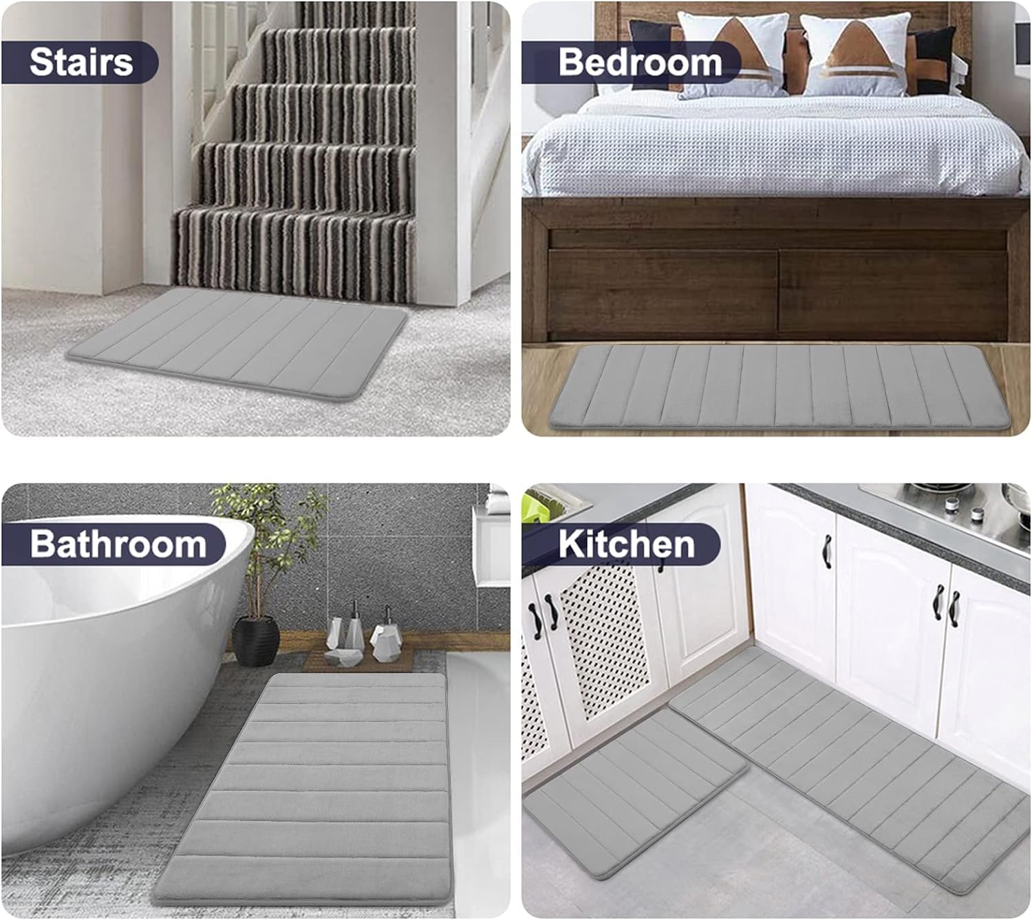 Memory Foam Bath Mat & Non-Slip Bathroom Rug