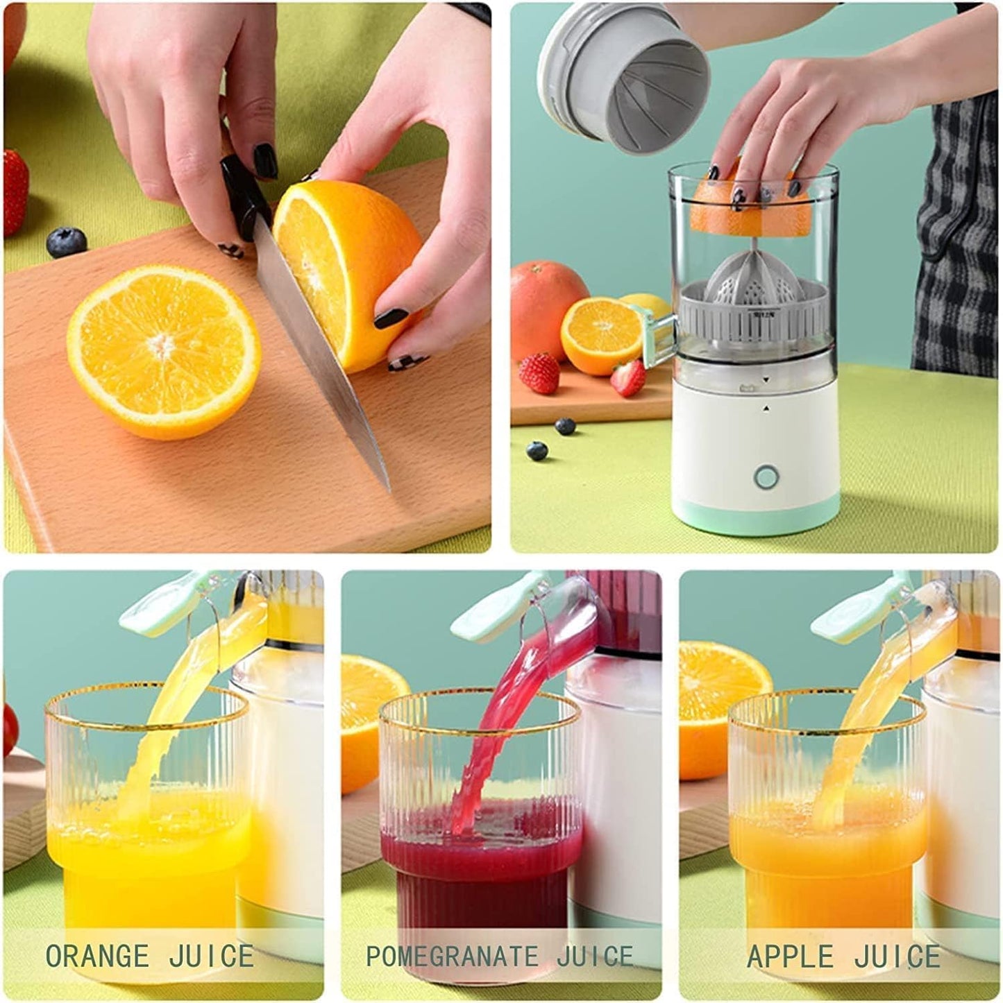 KRIVAN Portable Electric Juicer & Nail Drill | 6-Blade USB Rechargeable Juicer Blender in White