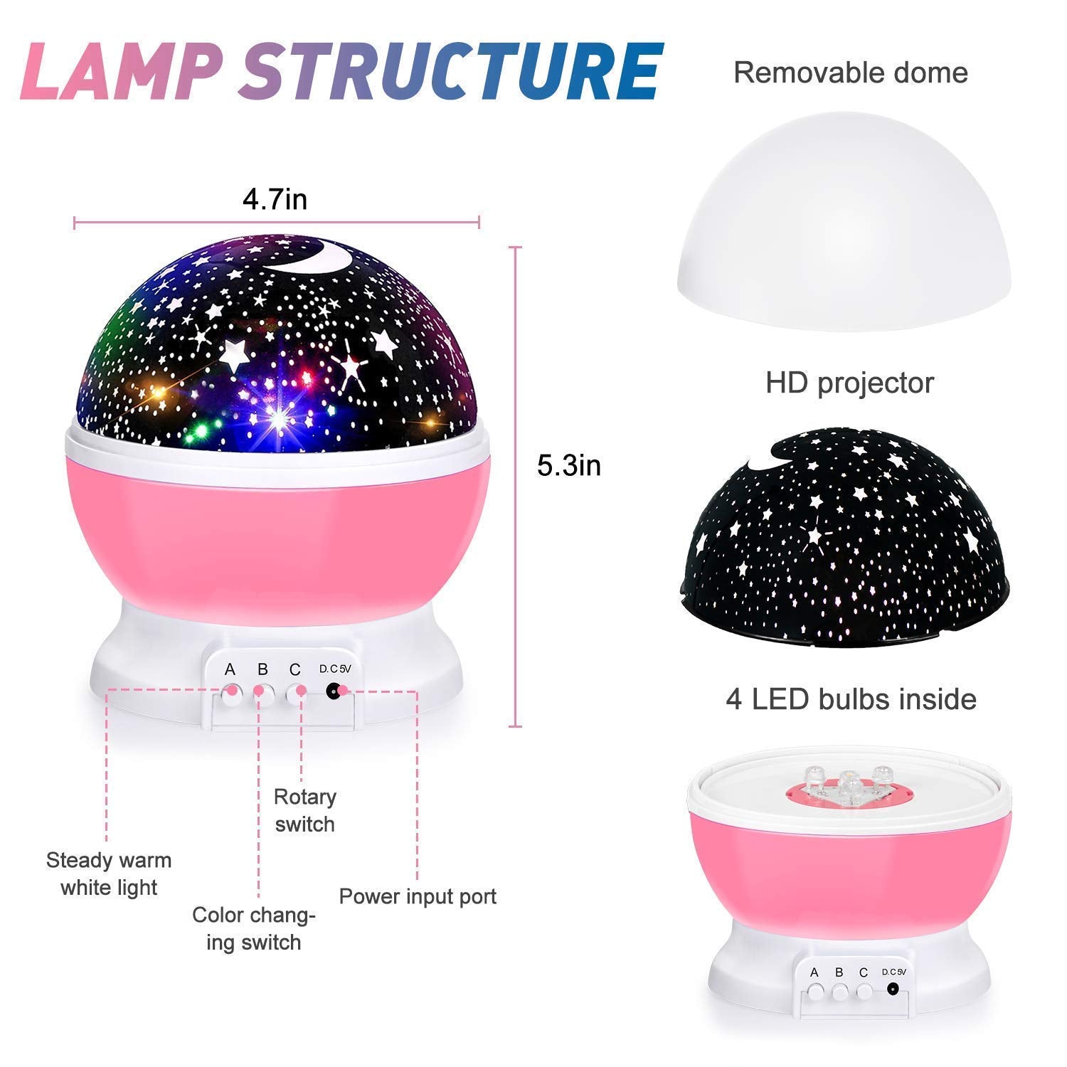 Toy Imagine Star Master Galaxy Night Projector Lamp | 360° Rotating Colorful Starry