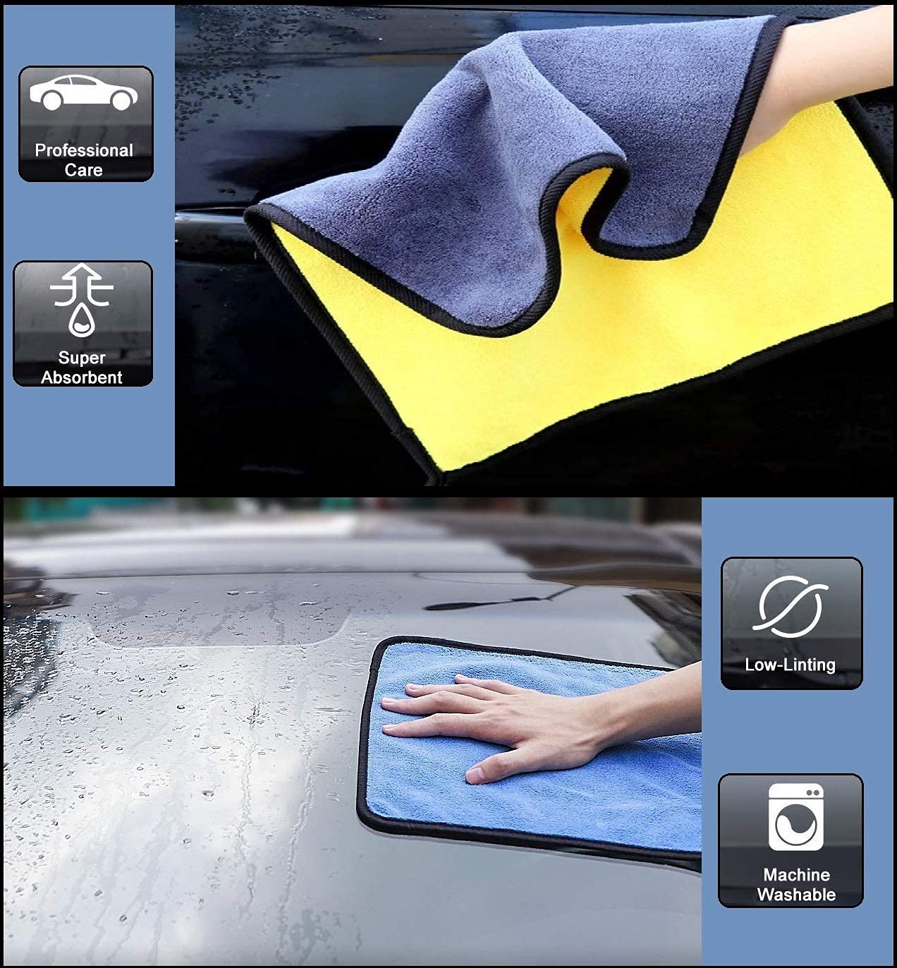 Heavy Duty 500 GSM Double-Sided Microfiber Towel | Extra Thick & Lint-Free for Car Cleaning