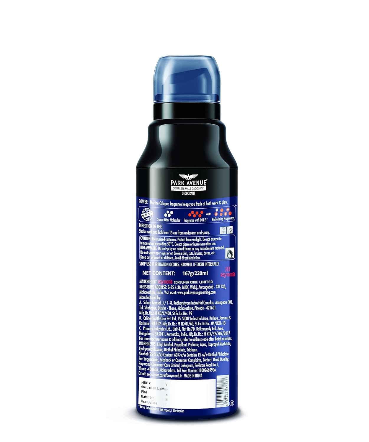 Park Avenue POWER Aqua Punch Deodorant Spray | Long-Lasting Freshness.