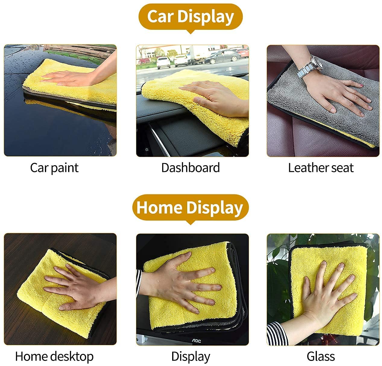 Heavy Duty 500 GSM Double-Sided Microfiber Towel | Extra Thick & Lint-Free for Car Cleaning