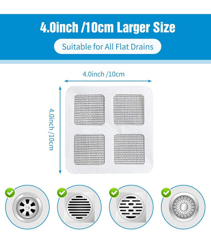 Disposable Drain Cover for Bathroom | Hair Catcher Mesh Shower Drain Guard.