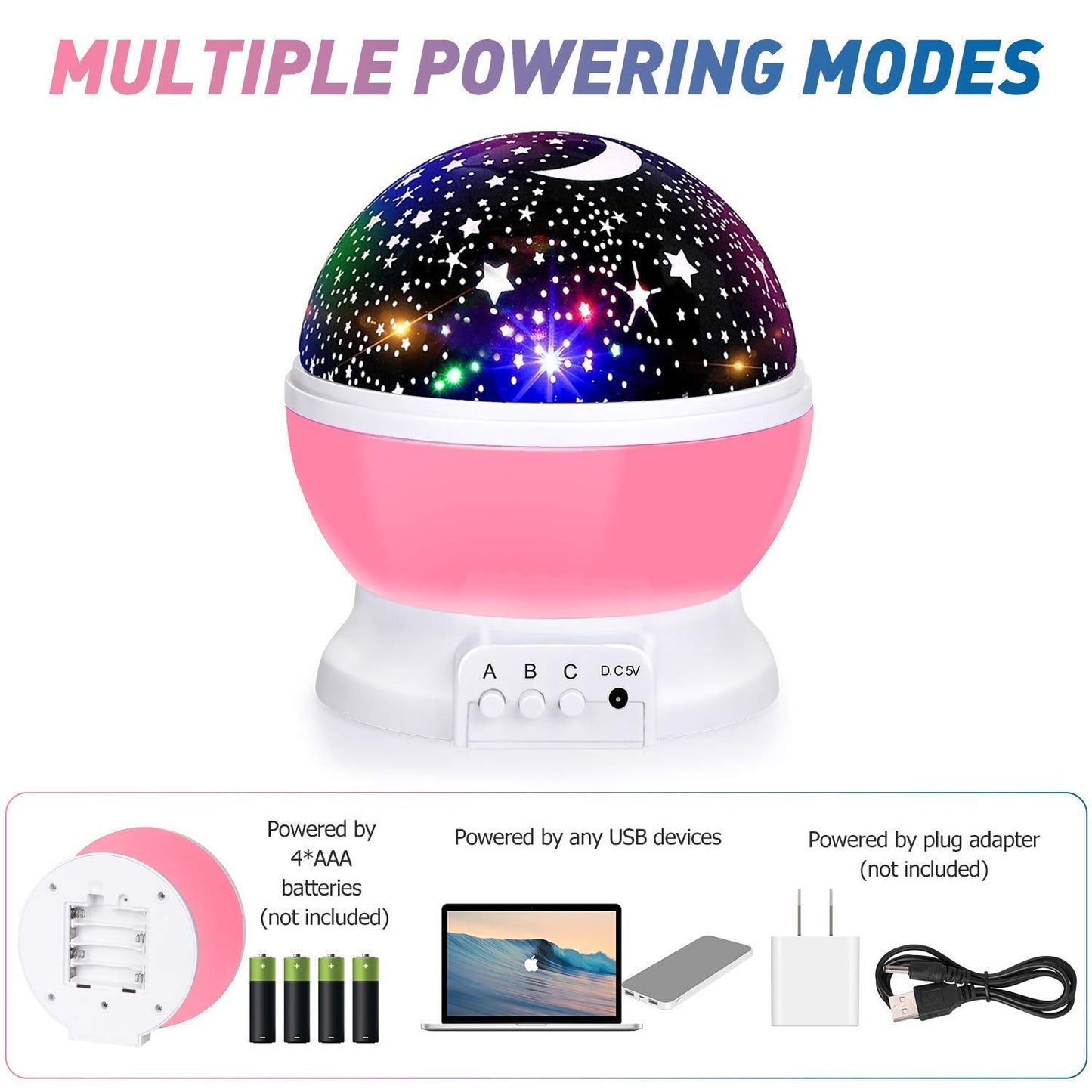 Toy Imagine Star Master Galaxy Night Projector Lamp | 360° Rotating Colorful Starry Projection