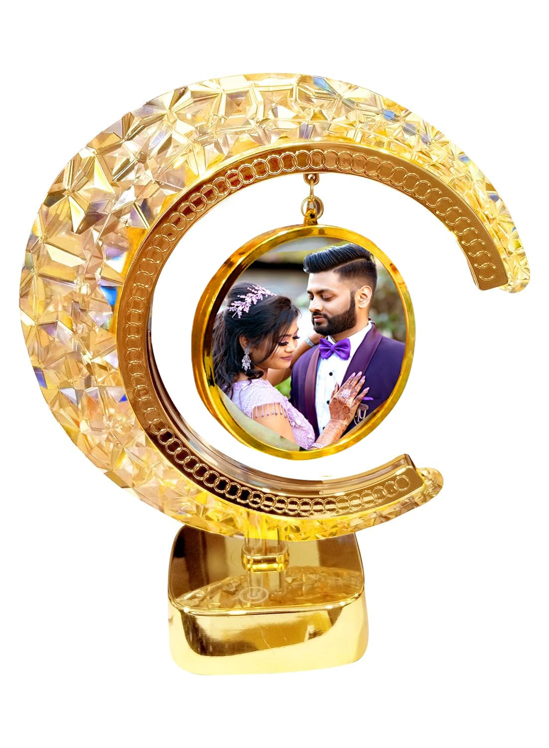 Customized LED Crystal Moon Lamp Photo Frame | Touch Panel |Gift for Any Occasion