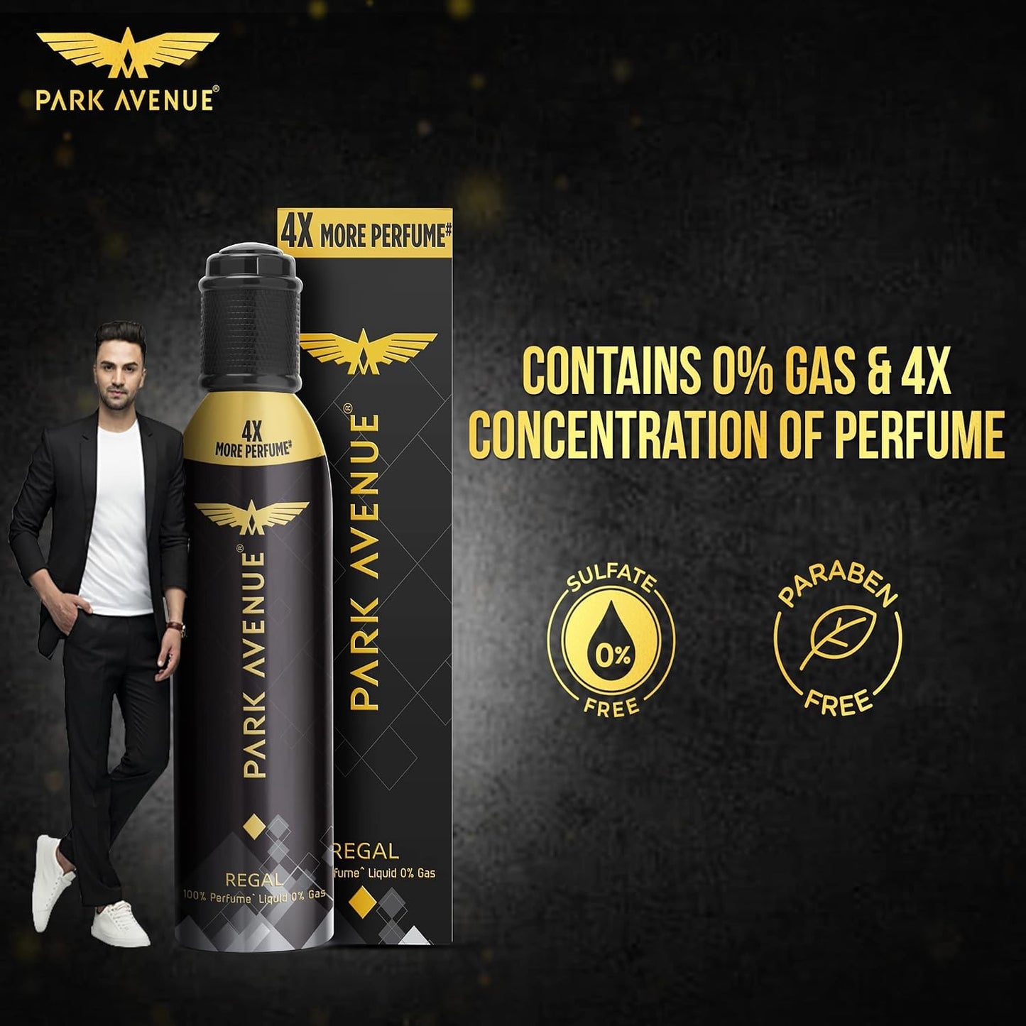 Park Avenue Regal No Gas Premium Perfume for Men | Long-Lasting Citrus Fragrance Spray.