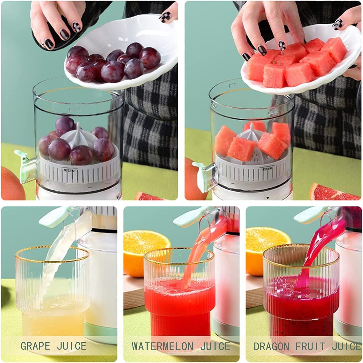 KRIVAN Portable Electric Juicer & Nail Drill | 6-Blade USB Rechargeable Juicer Blender in White