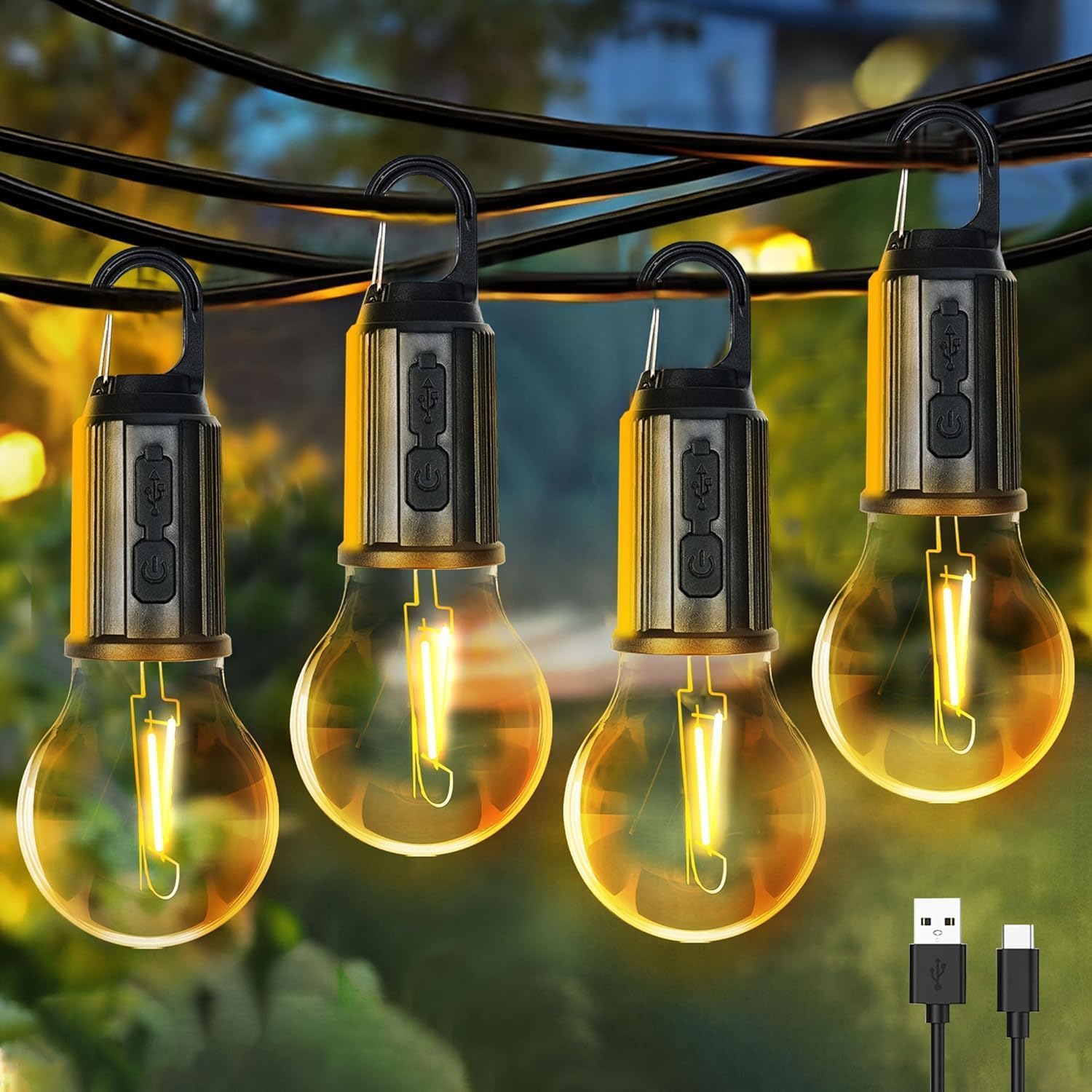 DesiDiya® Rechargeable Waterproof LED Camping Ligh t bulb | 3-Mode Hanging