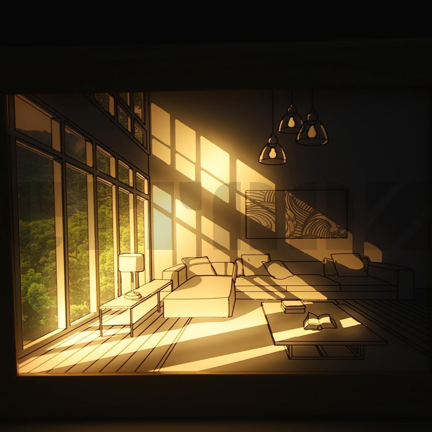 COFIEX 3D LED Painting Wooden Photo Frame