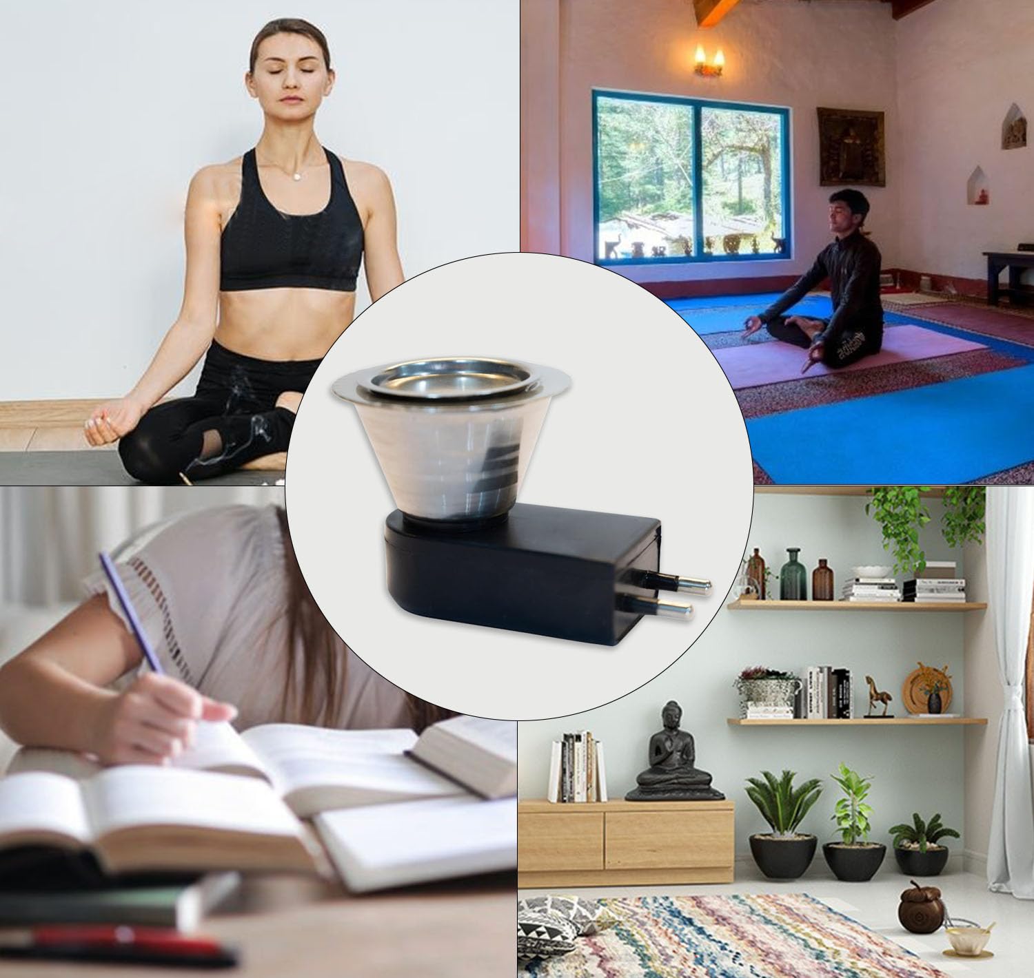 PANCA Steel Kapoor Dani | Electric Camphor & Bakhoor Diffuser for Home. ( SET OF 2 )