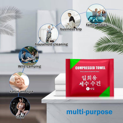 ATIRAMANIYA Tablet Towel Tissues | Big Disposable Pure Cotton Compressed Portable Travel Facial Towels