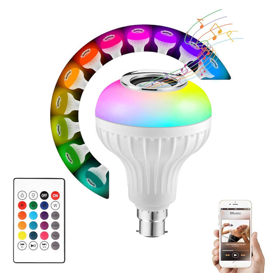 Gesto 12W RGB Bluetooth Music Bulb | Color Changing Disco Lights with Speaker & Remote Control