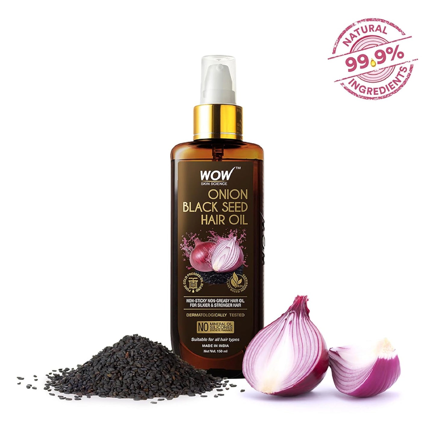 WOW Red Onion Black Seed Hair Oil | Nourishing & Strengthening for Healthy Hair Growth.