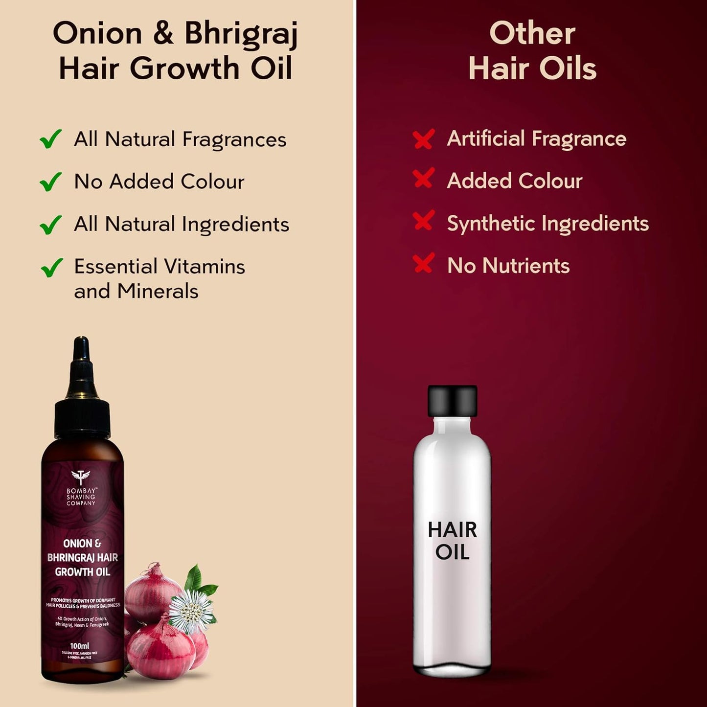 WOW Bhringraj Hair Oil | Strengthening & Nourishing Treatment for Healthy Hair.