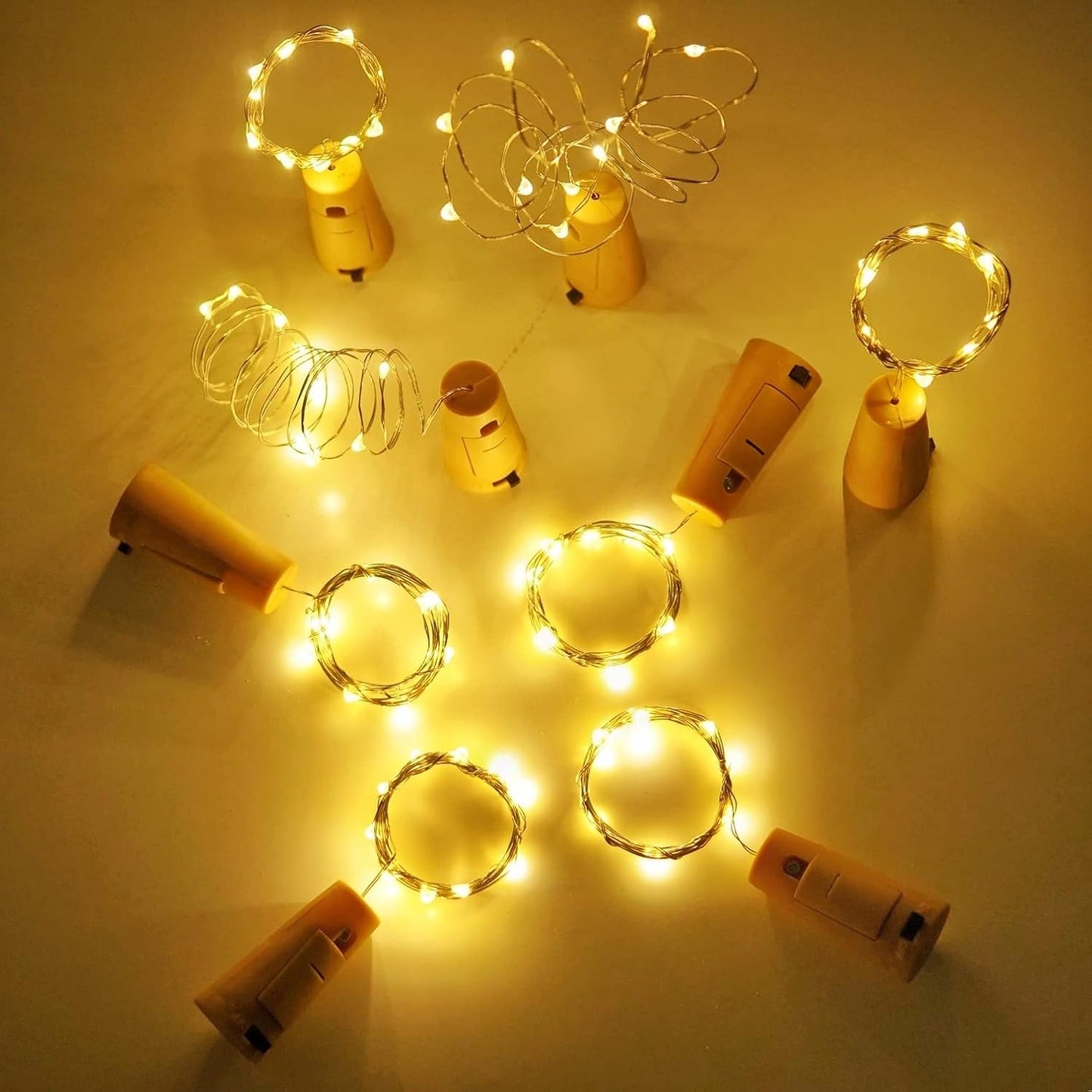 LoveNite Wine Bottle Lights with Cork | 10-Pack Battery Operated LED Fairy Lights for DIY, Party & Decor