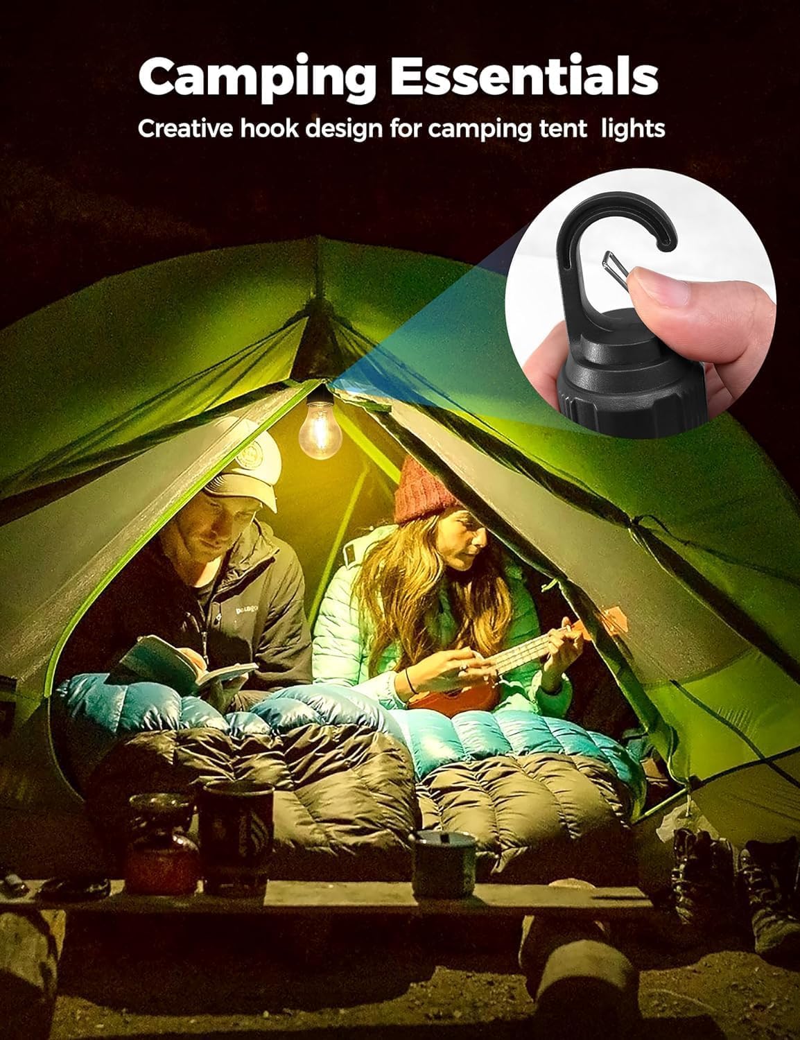 DesiDiya® Rechargeable Waterproof LED Camping Ligh t bulb | 3-Mode Hanging