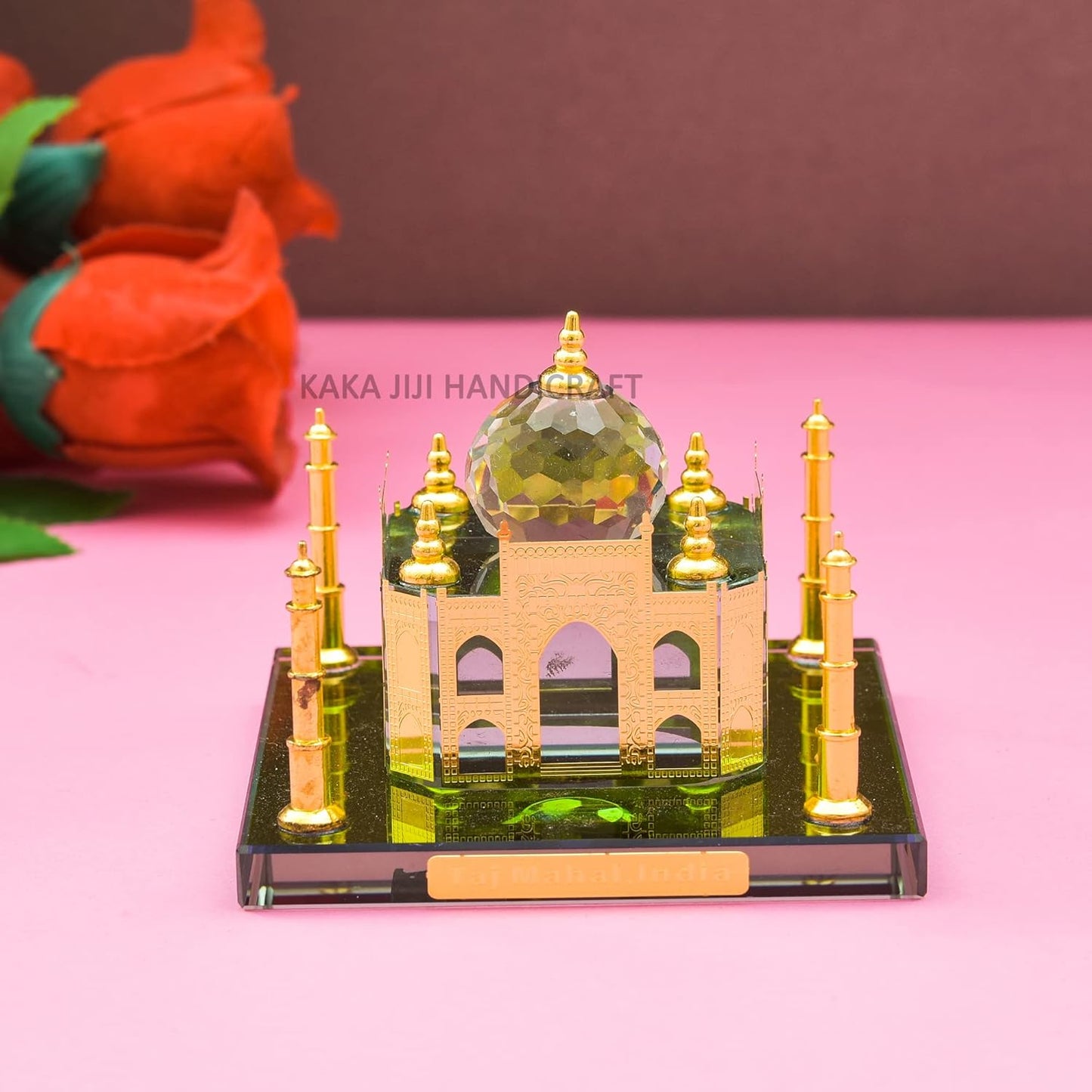 Handicraft Crystal Taj Mahal Miniature | Elegant Home & Office Decor Showpiece