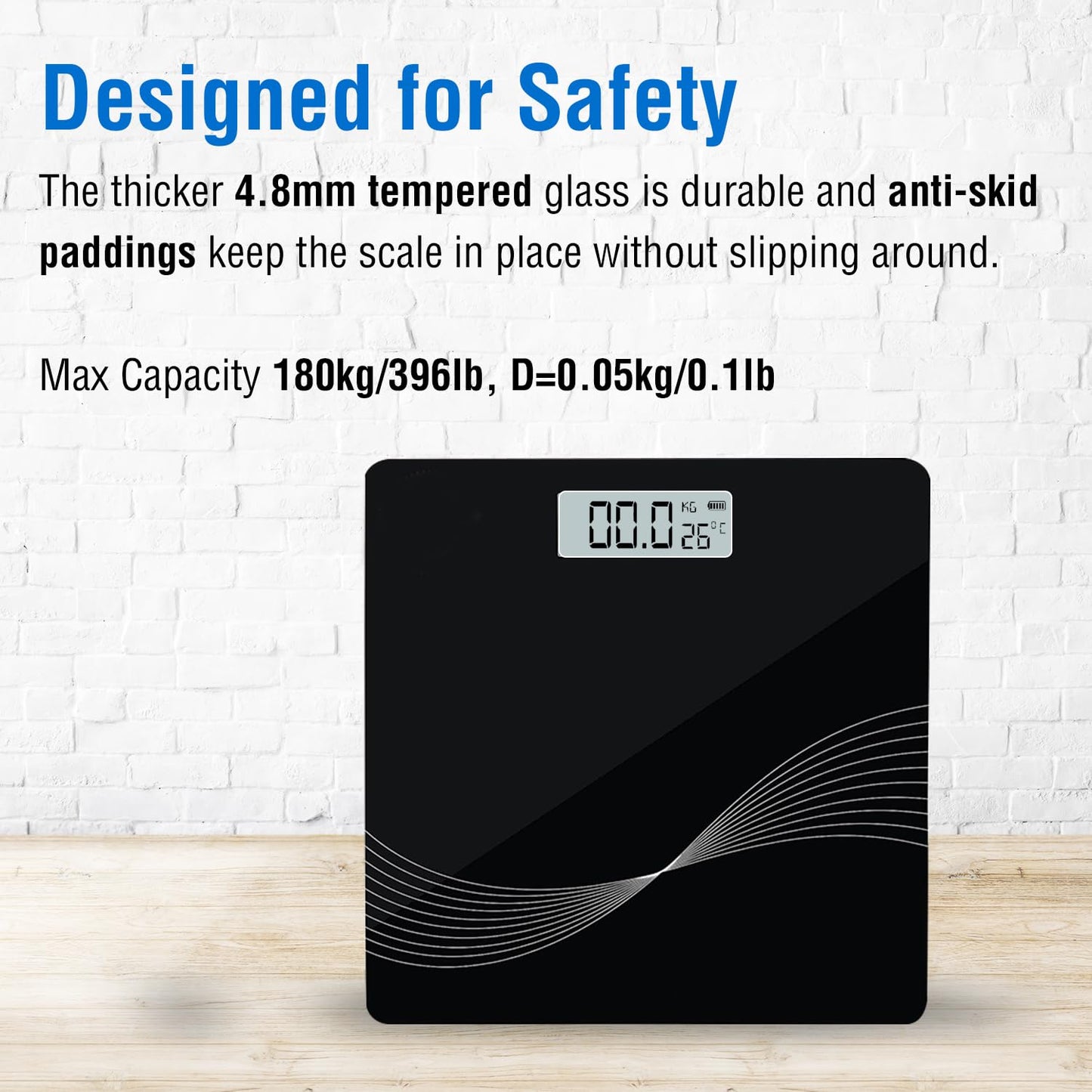 MAXPRO WC135 Wave Digital Weight Scale: High Precision Electronic Weighing Scale with LCD Panel and Tempered Glass