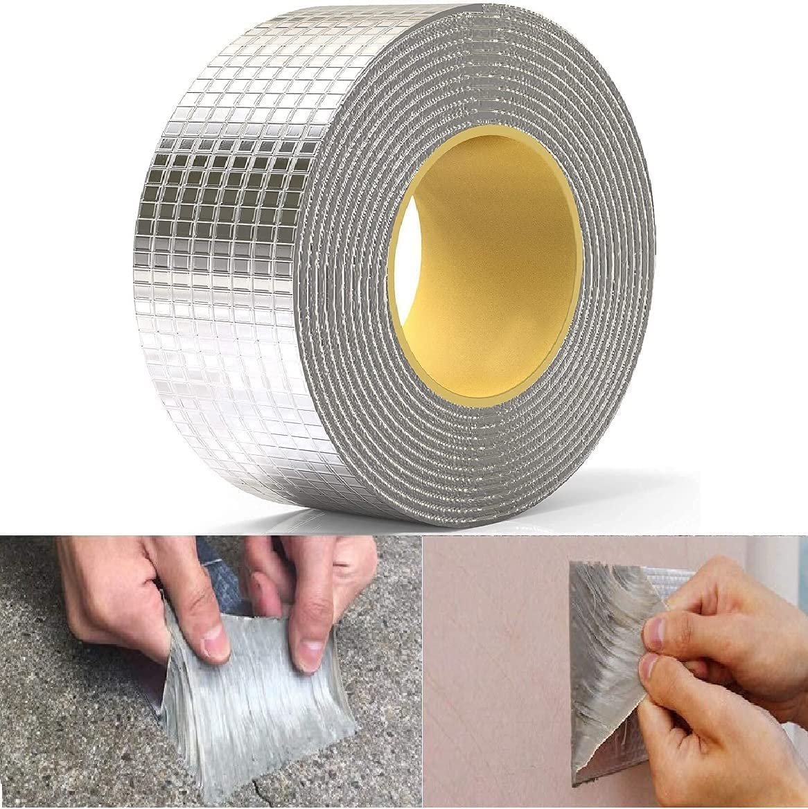 CHIMMET Waterproof Adhesive Tape: Butyl Rubber Aluminum Foil Tape for Pipe, Roof, and Surface Crack Sealing