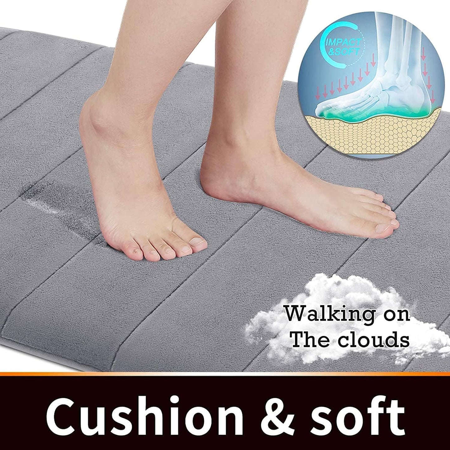 Memory Foam Bath Mat | Large 50 x 80 Inches, Super Absorbent & Non-Slip Bathroom Rug