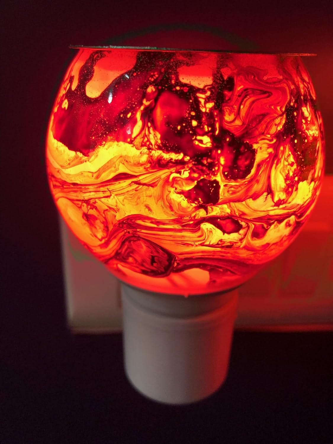 Zillion Global Electric 3D Glass Kapoor Dani: Multi-Color Changing Ambient Light & Bakhoor Diffuser Night Lamp