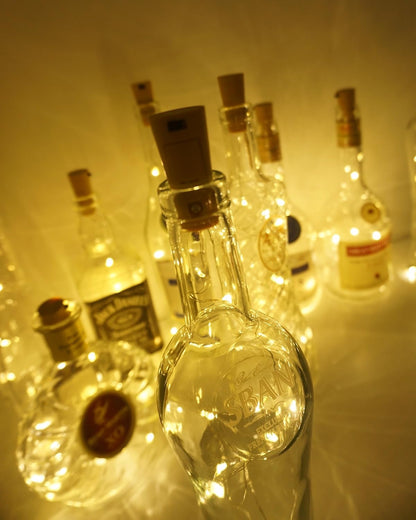 LoveNite Wine Bottle Lights with Cork | 1 Pack Battery Operated LED Fairy Lights for DIY, Party & Decor