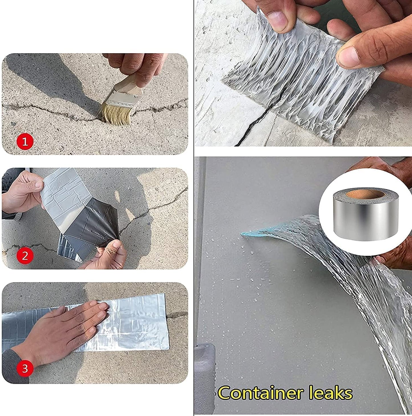 CHIMMET Waterproof Adhesive Tape: Butyl Rubber Aluminum Foil Tape for Pipe, Roof, and Surface Crack Sealing