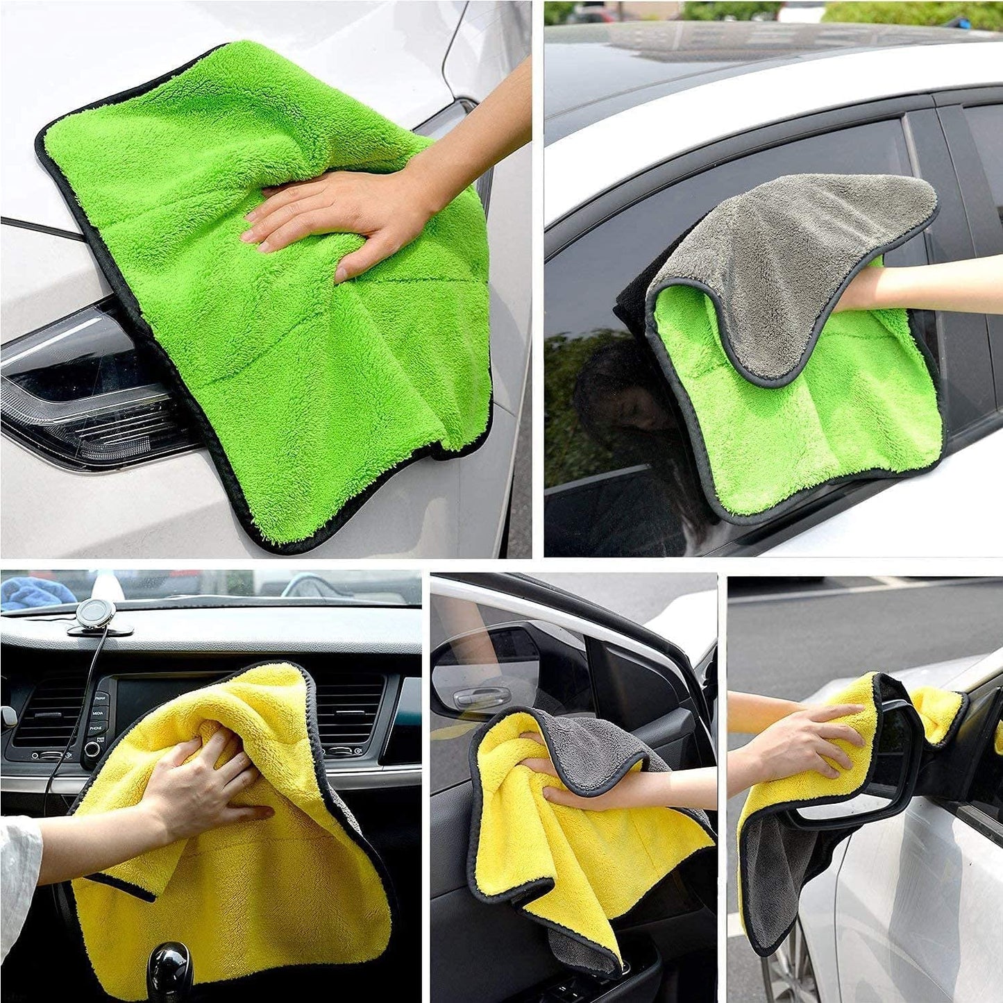 Heavy Duty 500 GSM Double-Sided Microfiber Towel | Extra Thick & Lint-Free for Car Cleaning