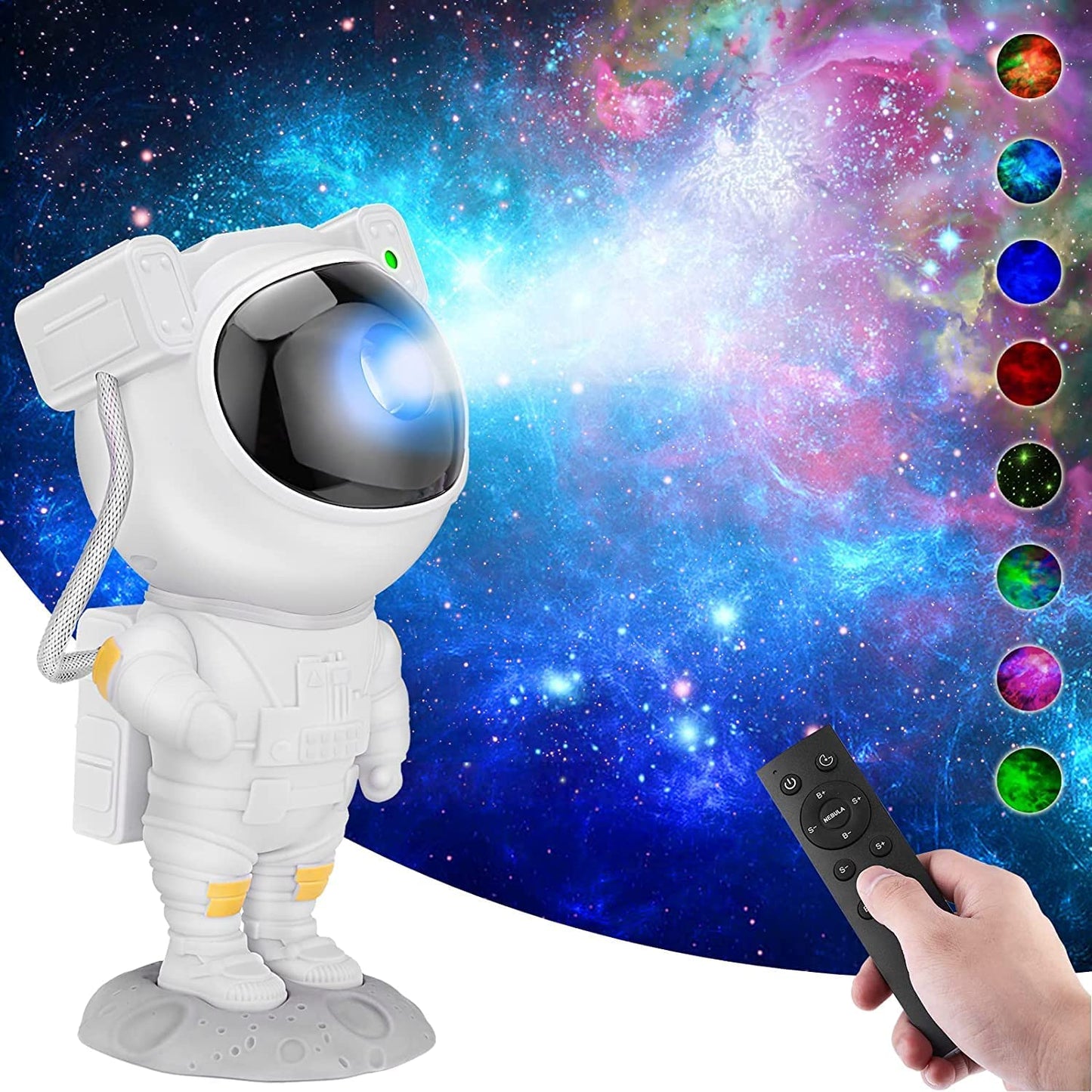 Astronaut Galaxy Projector | 360° Adjustable Nebula Night Light with Remote Control for Bedroom & Parties