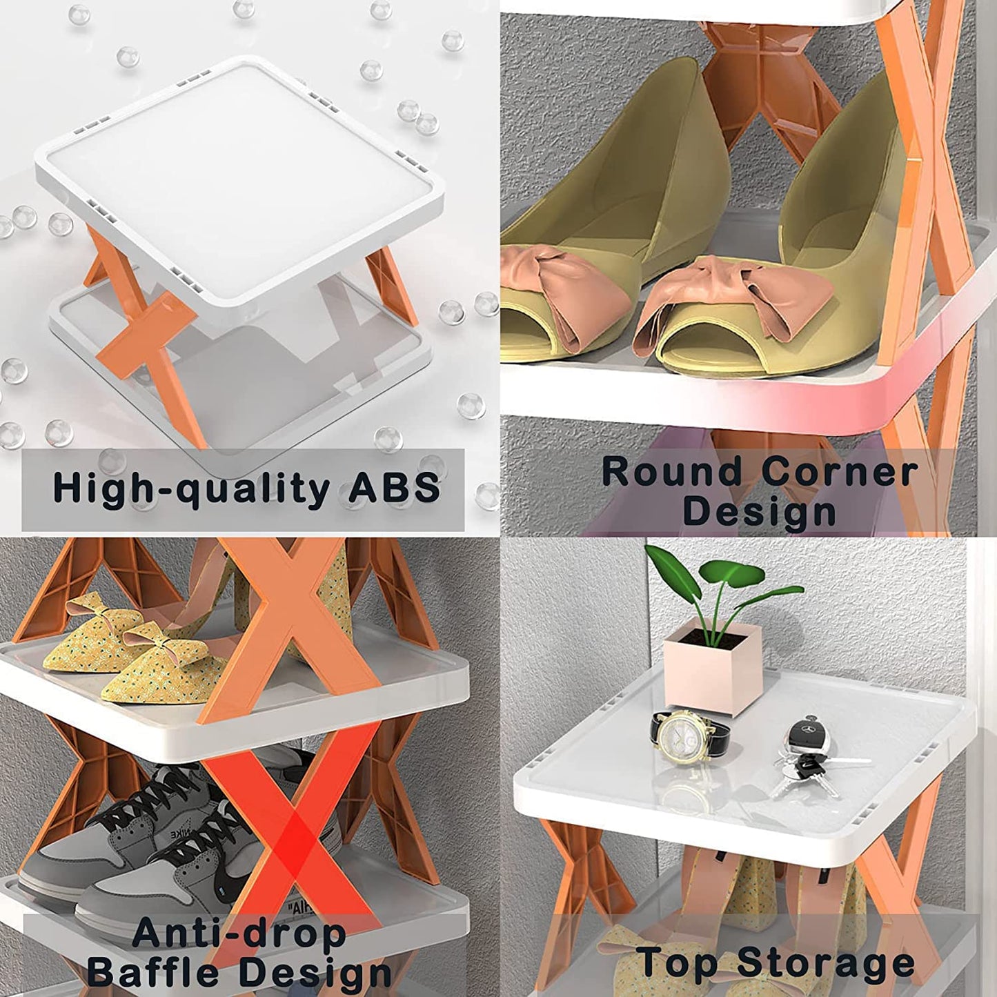 5-Tier Stackable Vertical Shoe Rack | DIY Free-Standing Shoe Storage Organizer