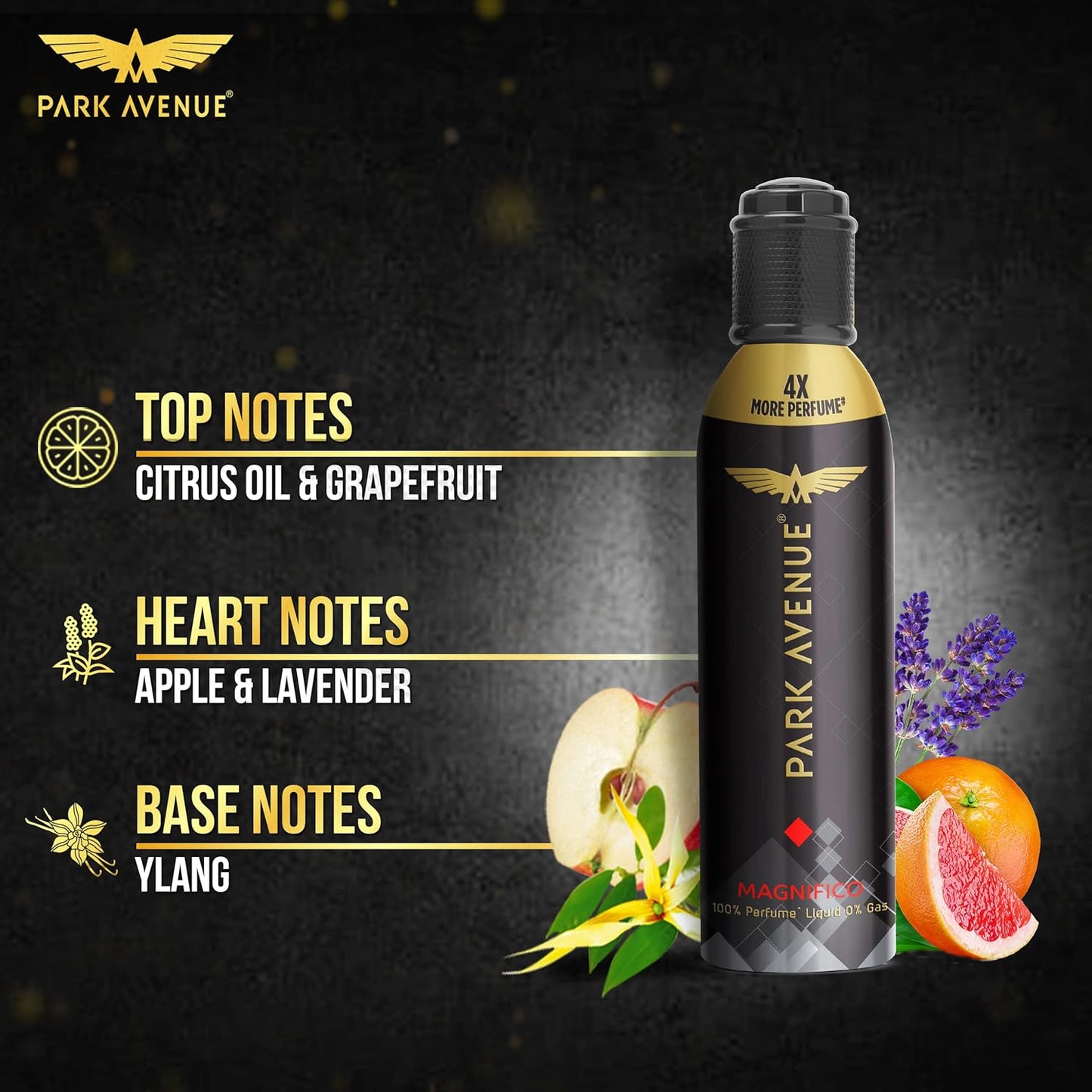 PARK AVENUE Magnifico Long-Lasting Premium Perfume Deodorant Spray.