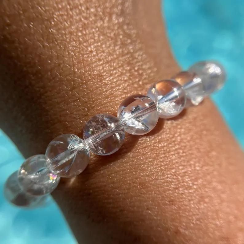 Majestic Crystals Clear Quartz Beaded Bracelet