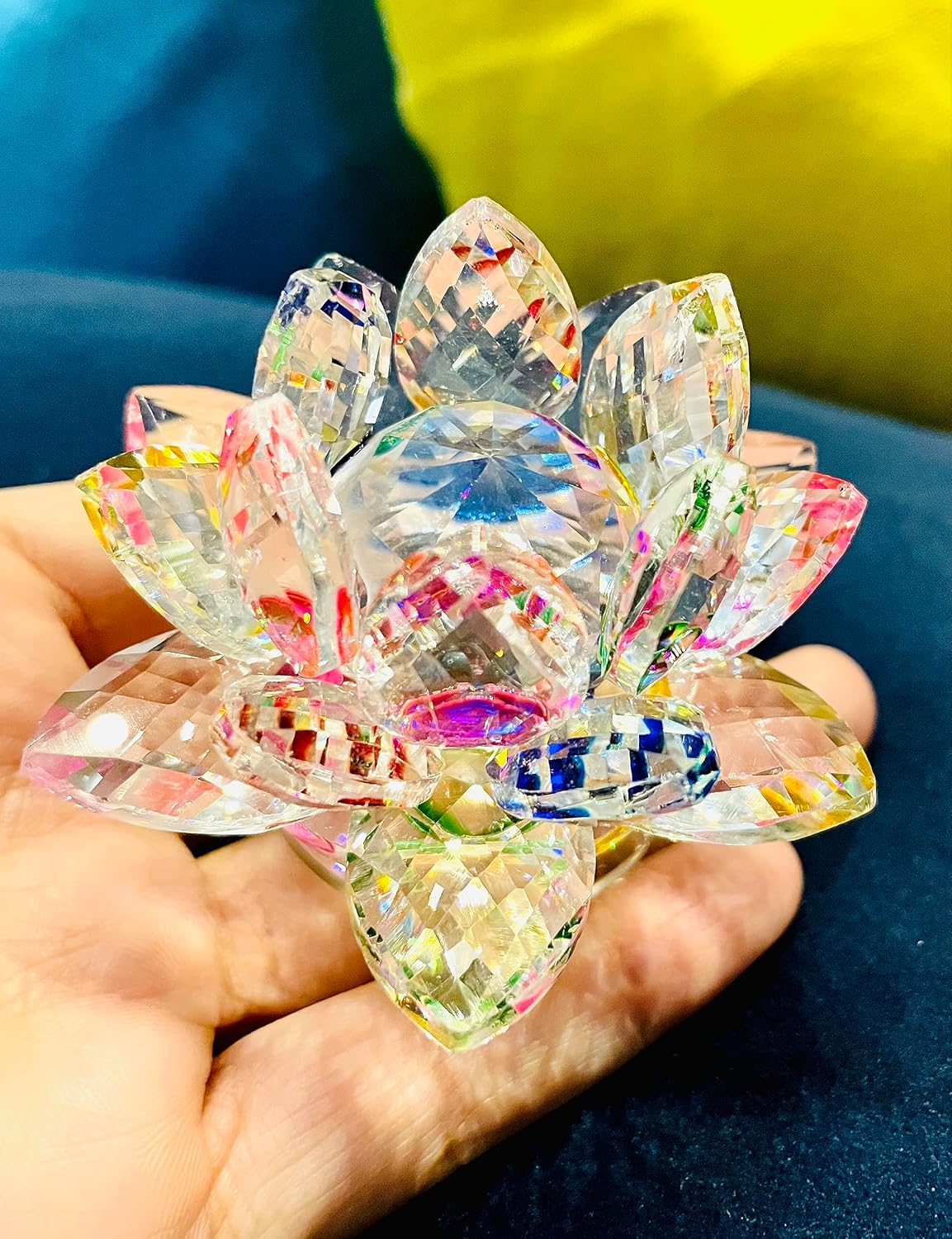 Warmingo Rotating Crystal Lotus Fengshui | Good Luck Vastu & Diwali Gift