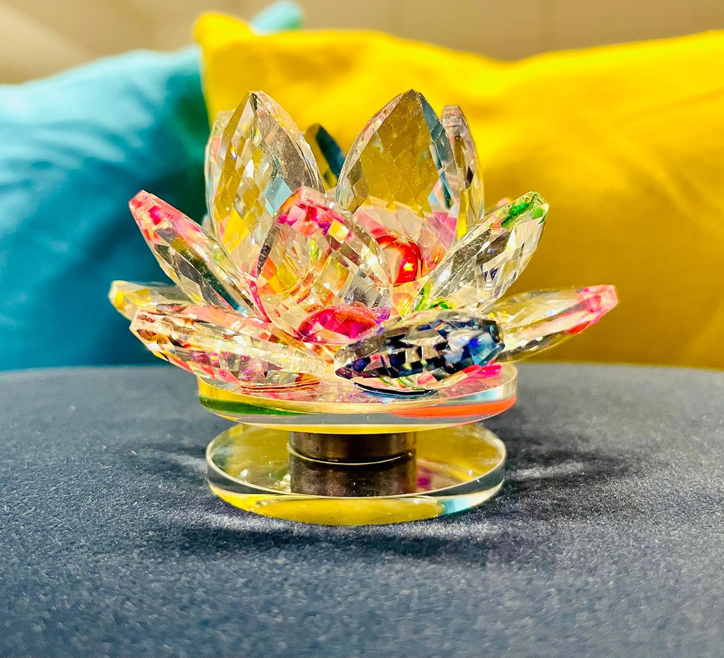 Warmingo Rotating Crystal Lotus Fengshui | Good Luck Vastu & Diwali Gift