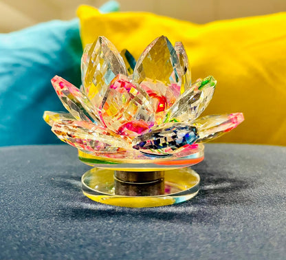 Warmingo Rotating Crystal Lotus Fengshui | Good Luck Vastu & Diwali Gift