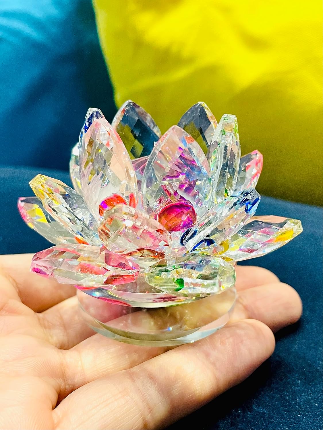 Warmingo Rotating Crystal Lotus Fengshui | Good Luck Vastu & Diwali Gift