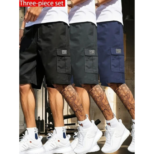Men's Cotton Casual Cargo Shorts Pack of 3