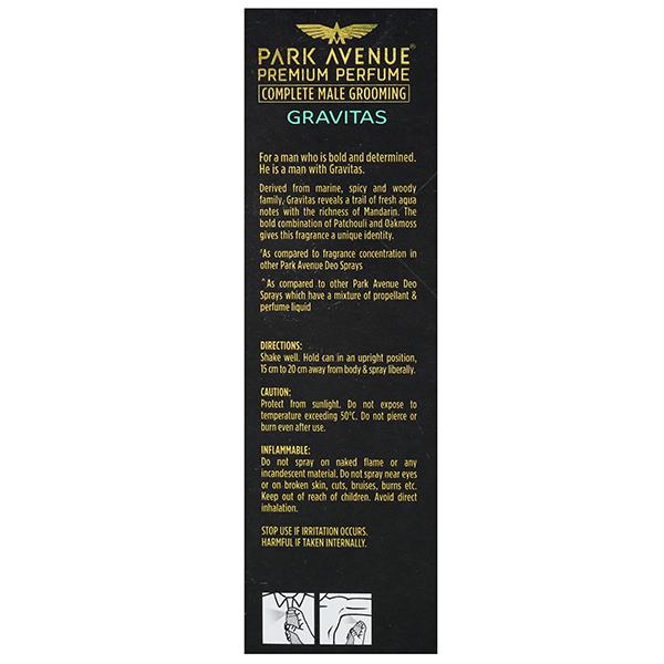 PARK AVENUE Gravitas Perfume Body Spray | Unisex Fragrance for Men & Women.