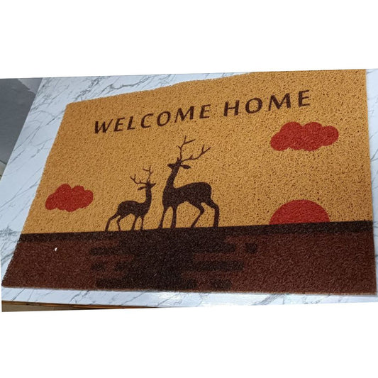 Pixel Home Coconut Coir Welcome Mat | Durable Cat Design Doorstep Mat