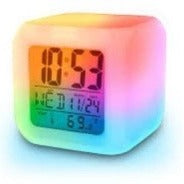 Color Changing White Plastic Clock: Battery Operated with 3 AAA Cells for a Vibrant Time Display