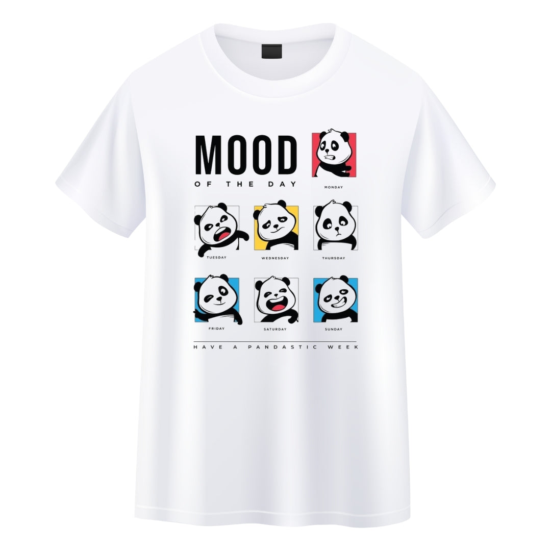 Mood of the Day Panda Print Round Neck T-Shirt