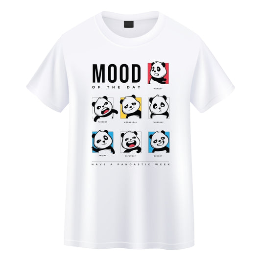 Mood of the Day Panda Print Round Neck T-Shirt