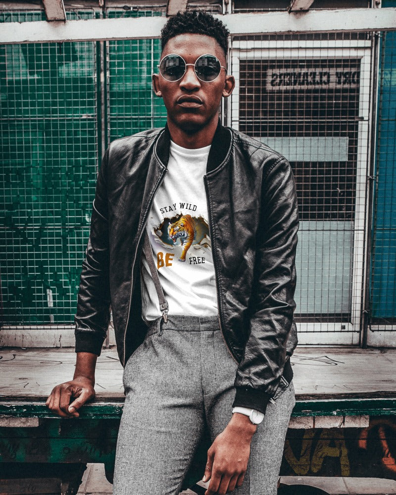 Stay Wild Be Free Tiger T-Shirt-Dynamic 3D Graphic