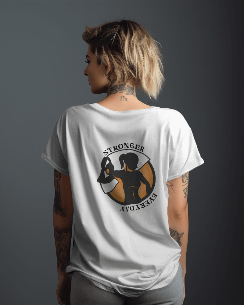 Stronger T-Shirt for Women -Empowering Gym Graphic Tee