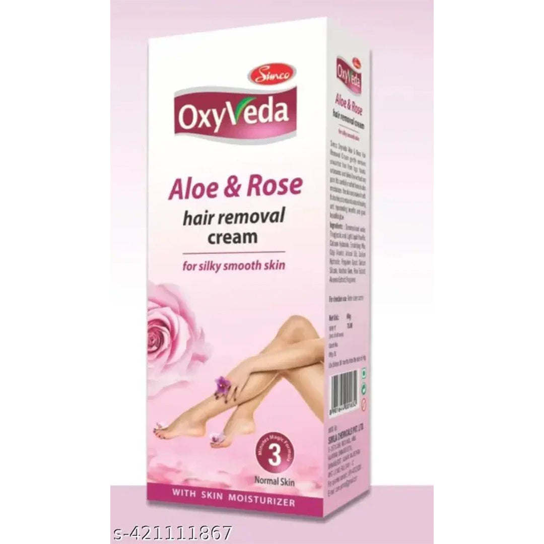 Oxy Veda Diamond Hair Removal Cream | Gentle Aloe & Rose for Smooth, Soft Skin.