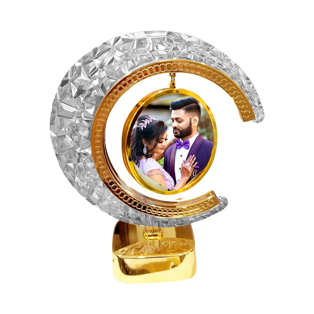 Customized LED Crystal Moon Lamp Photo Frame | Touch Panel |Gift for Any Occasion